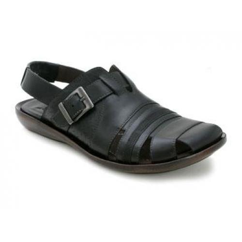 Bacco Bucci "Kovalchuck" Black Genuine Soft Italian Calfskin Sandals